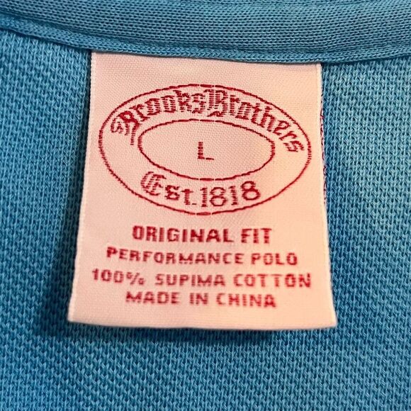 Brooks Brothers Men's Blue Polo Shirt Large Short Sleeve Casual Golf - Picture 3 of 6